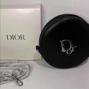 Dior Black Circular Bag with Silver Accents